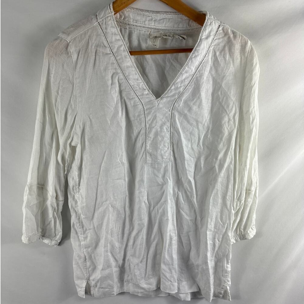 Joie 100% Linen V Neck Blouse Size Small